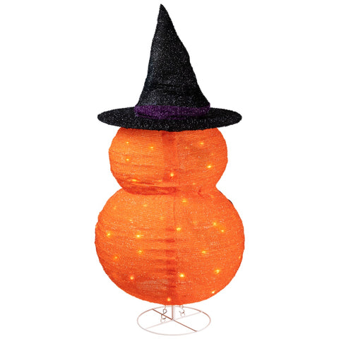 34" Jack-O-Lanterns in Witch's Hat Outdoor Halloween Decoration