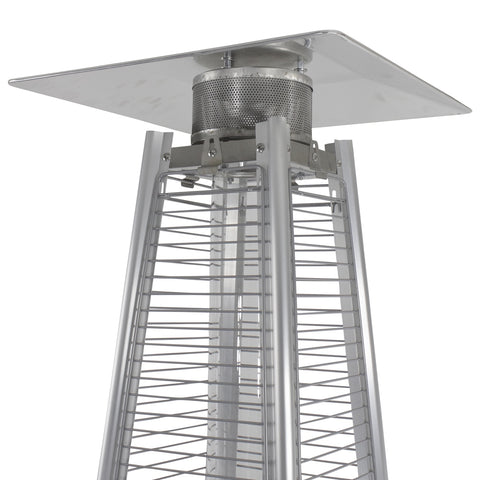 Pyramid Glass Tube Outdoor Gas Patio Heater  44 000 BTU Stainless Steel Finish
