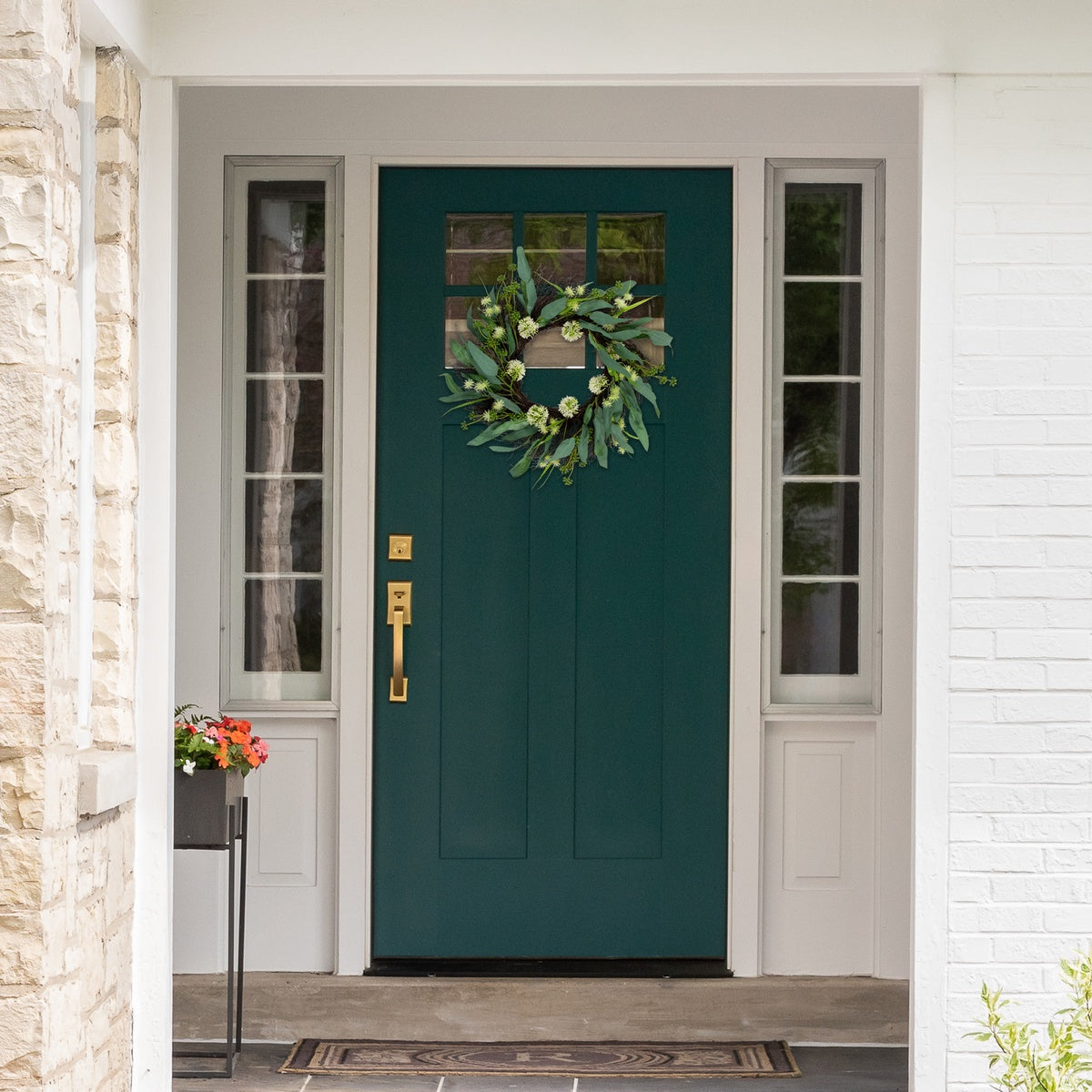  Northlight Olive Leaf and Floral Twig Spring Wreath - 23