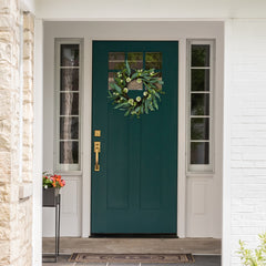 Olive Leaf and Floral Twig Spring Wreath - 23" - Green and White