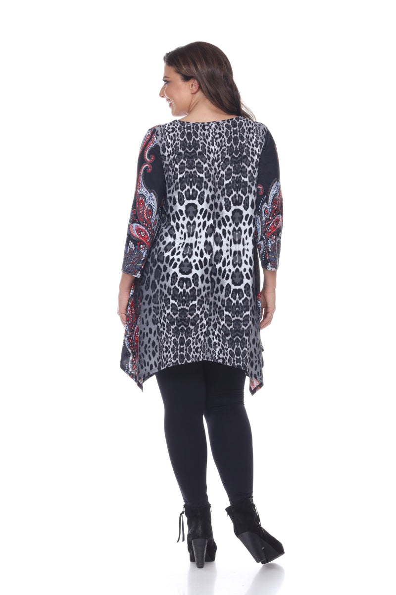  White Mark Plus Size Marlene Tunic Top - 1X - Bonton