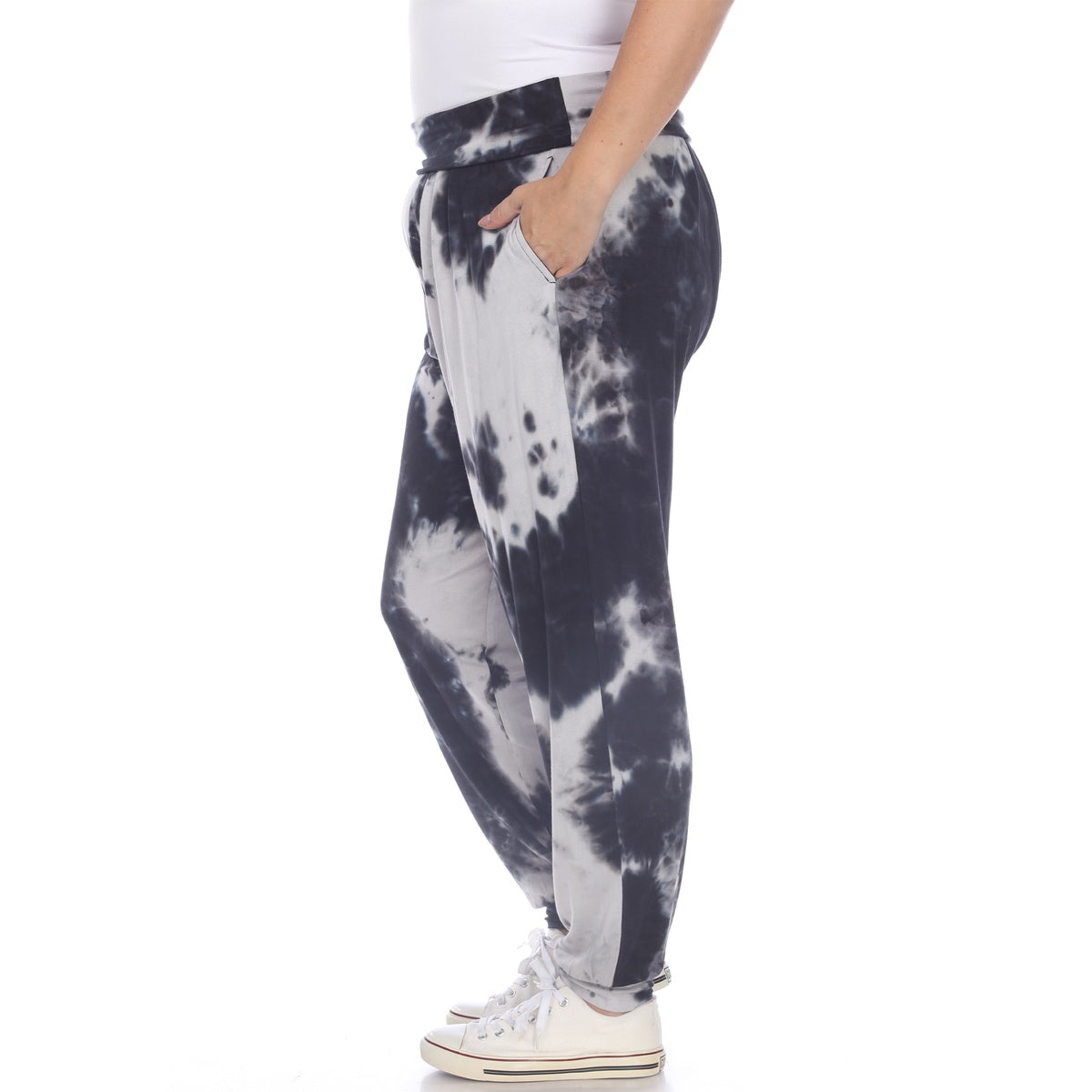  White Mark Plus Size Tie Dye Harem Pants - 1x - Bonton