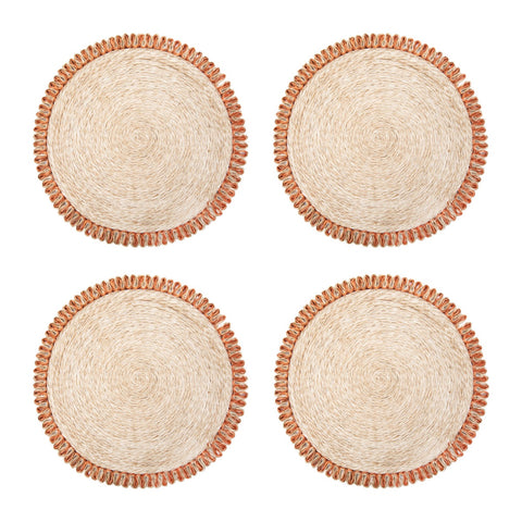 Loopy Abaca 15" Round Placemat - Set of 4