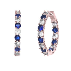 Colored Cubic Zirconia Inside Out Hoop Earrings