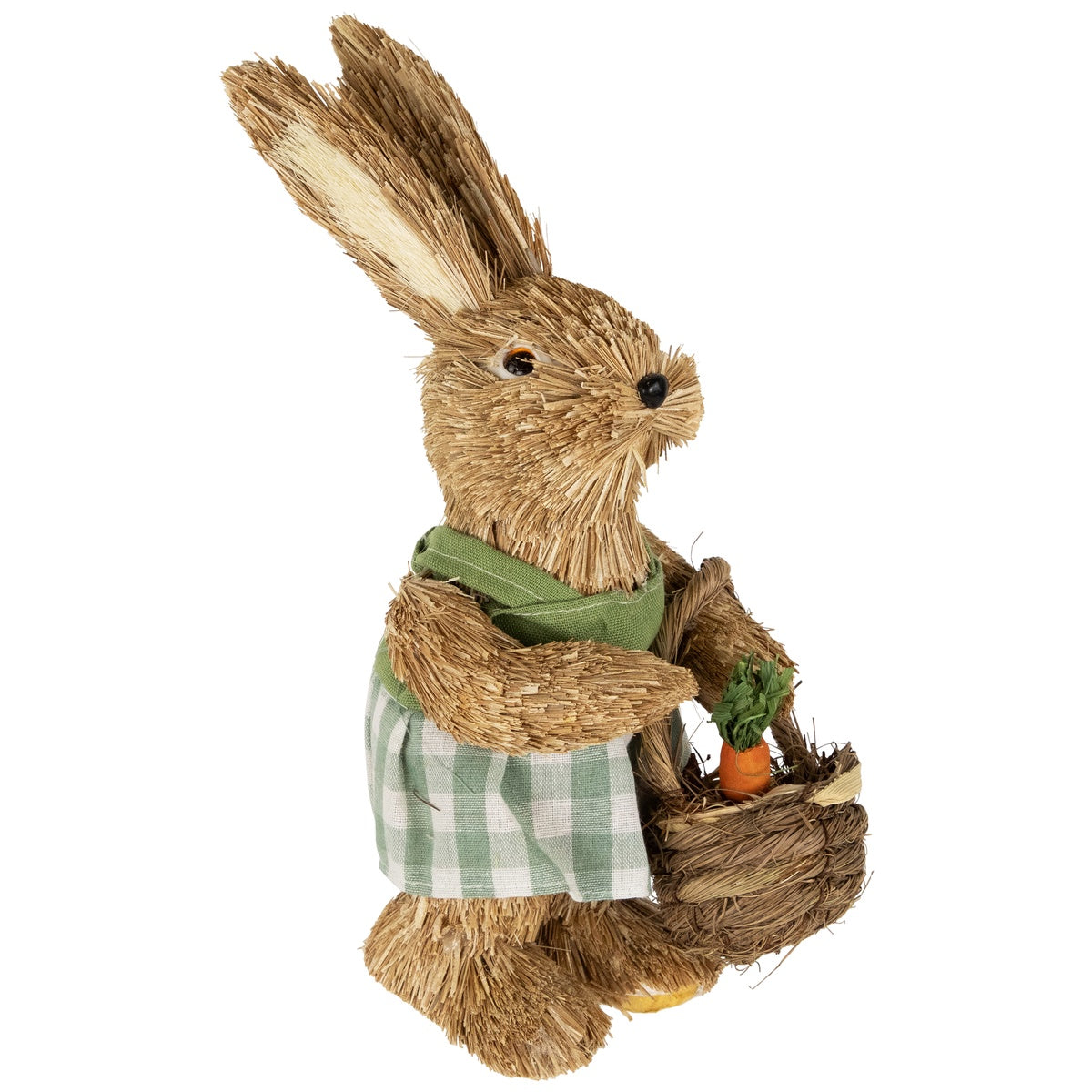  Northlight Sisal Easter Bunny Rabbit Spring Figure With Carrot Basket - 10.5