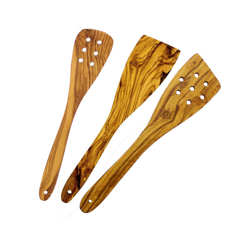 Olive Wood 3 Piece Spatula Set