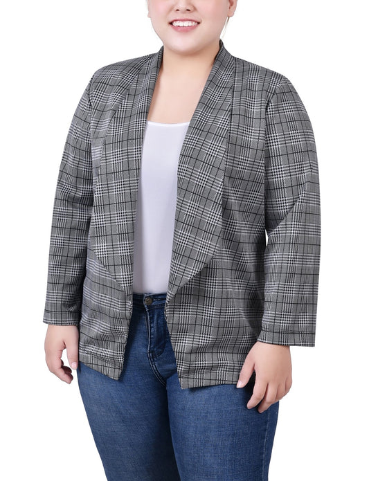 Plus Size 3/4 Sleeve Ponte Jacket