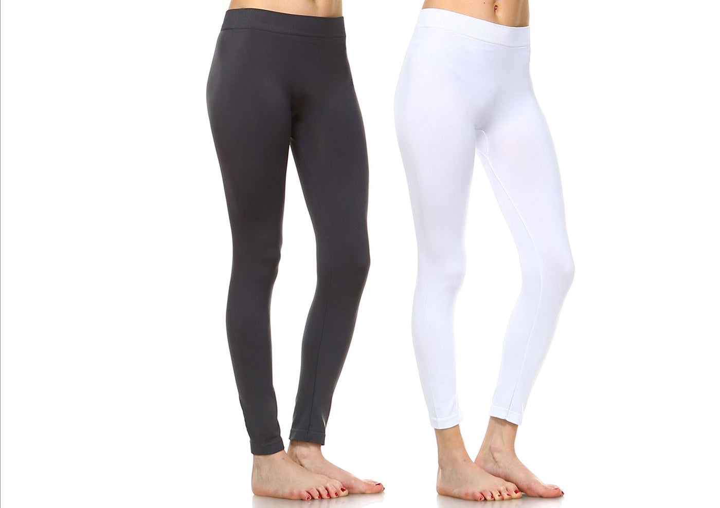  White Mark Pack of 2 Solid Leggings - one size - Bonton