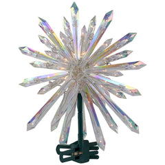 Lighted Iridescent Icicles Christmas Tree Topper - 14" - Clear Lights