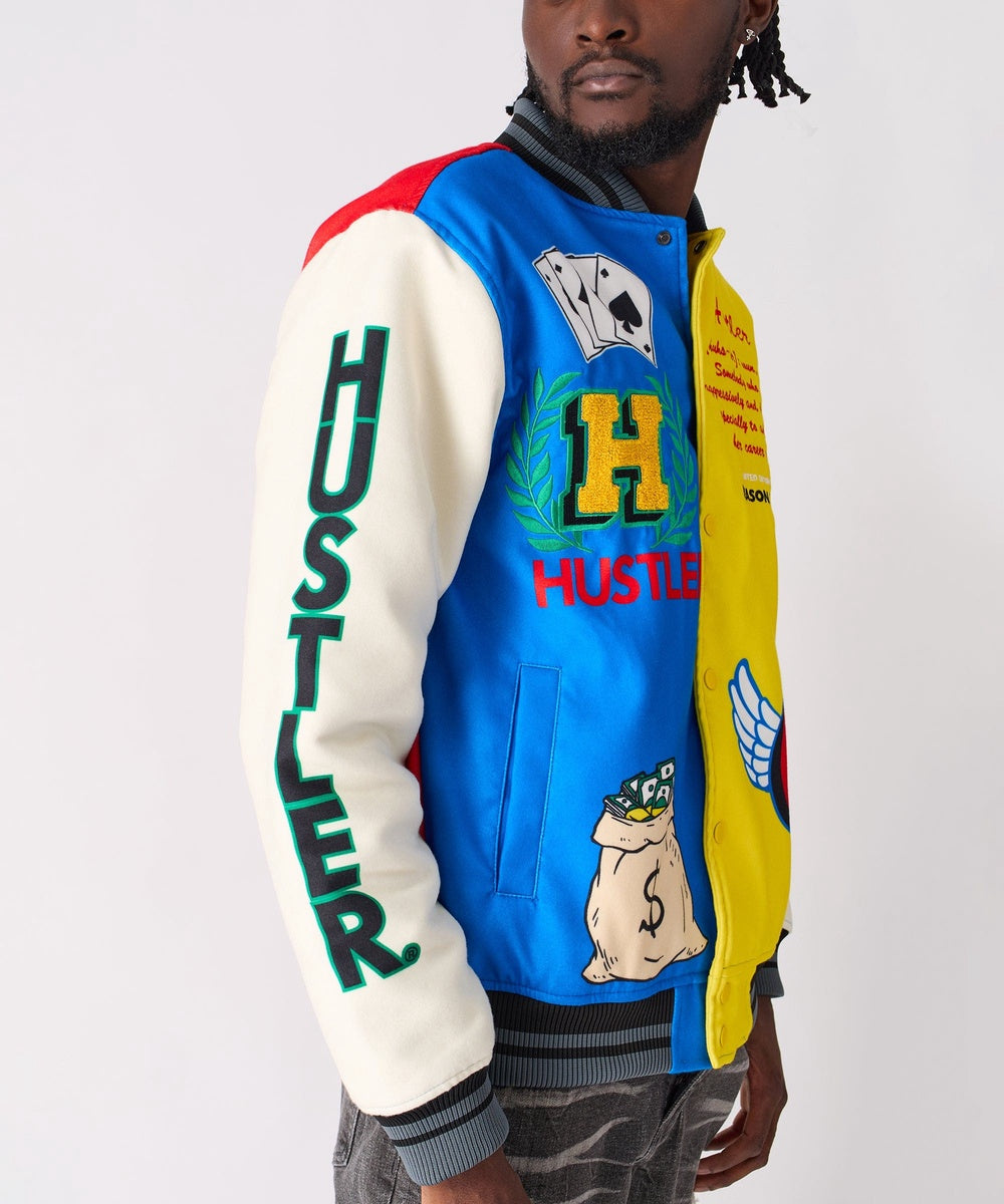  Reason Clothing Hustler Varsity Jacket - MULTI - Bonton