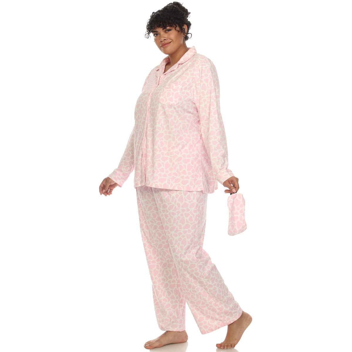  White Mark Plus Size Three-Piece Pajama Set - 1X - Bonton