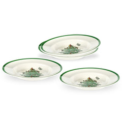 Christmas Tree 9" Soup Plates Set of 4