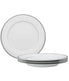  Noritake Regina Platinum Set of 4 Dinner Plates - White - Bonton