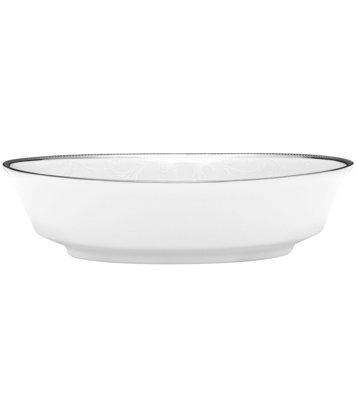  Noritake Regina Platinum Oval Vegetable Bowl - White - Bonton