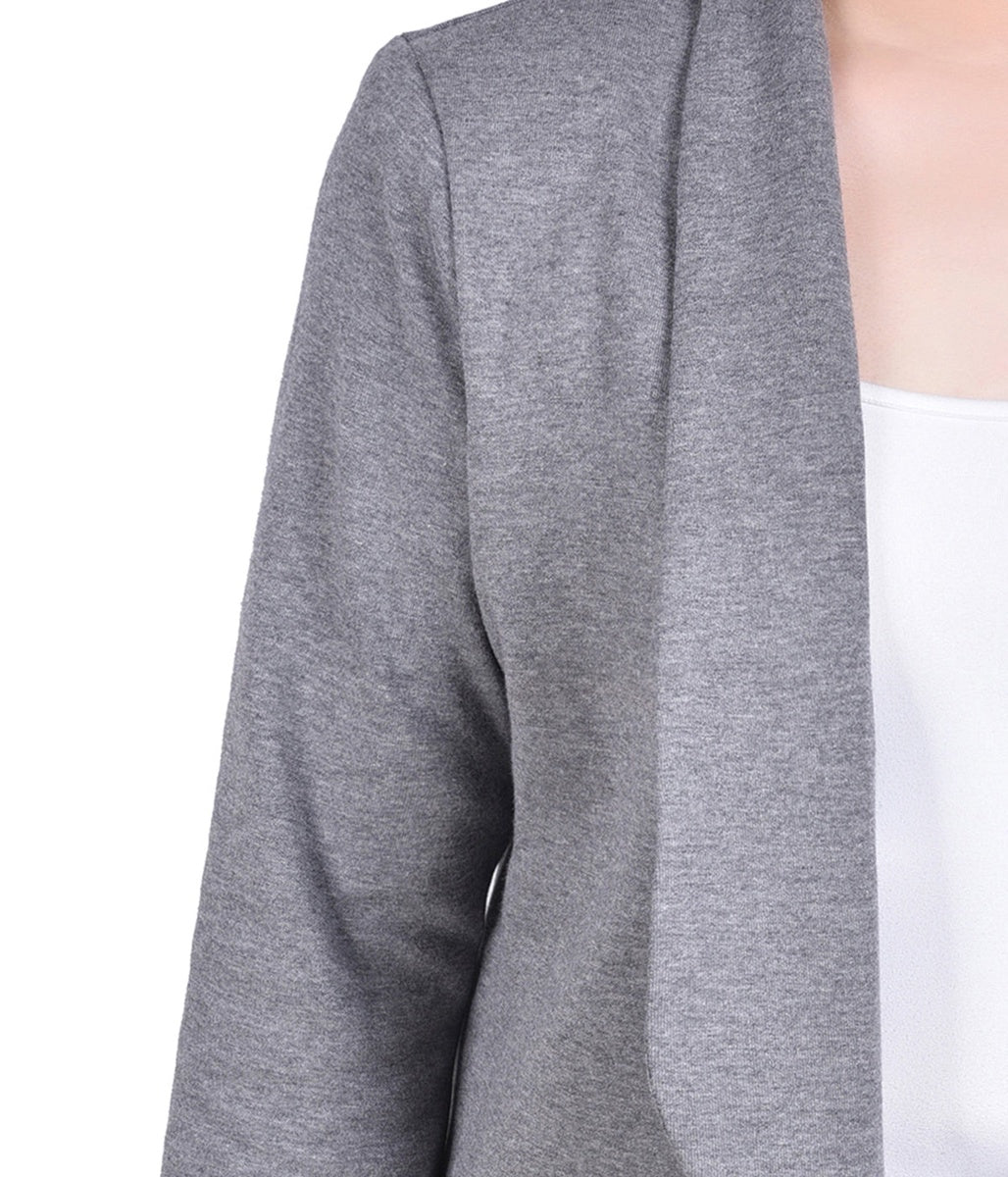  NY Collection Long Sleeve Ponte Jacket - Plum Caspia - Bonton
