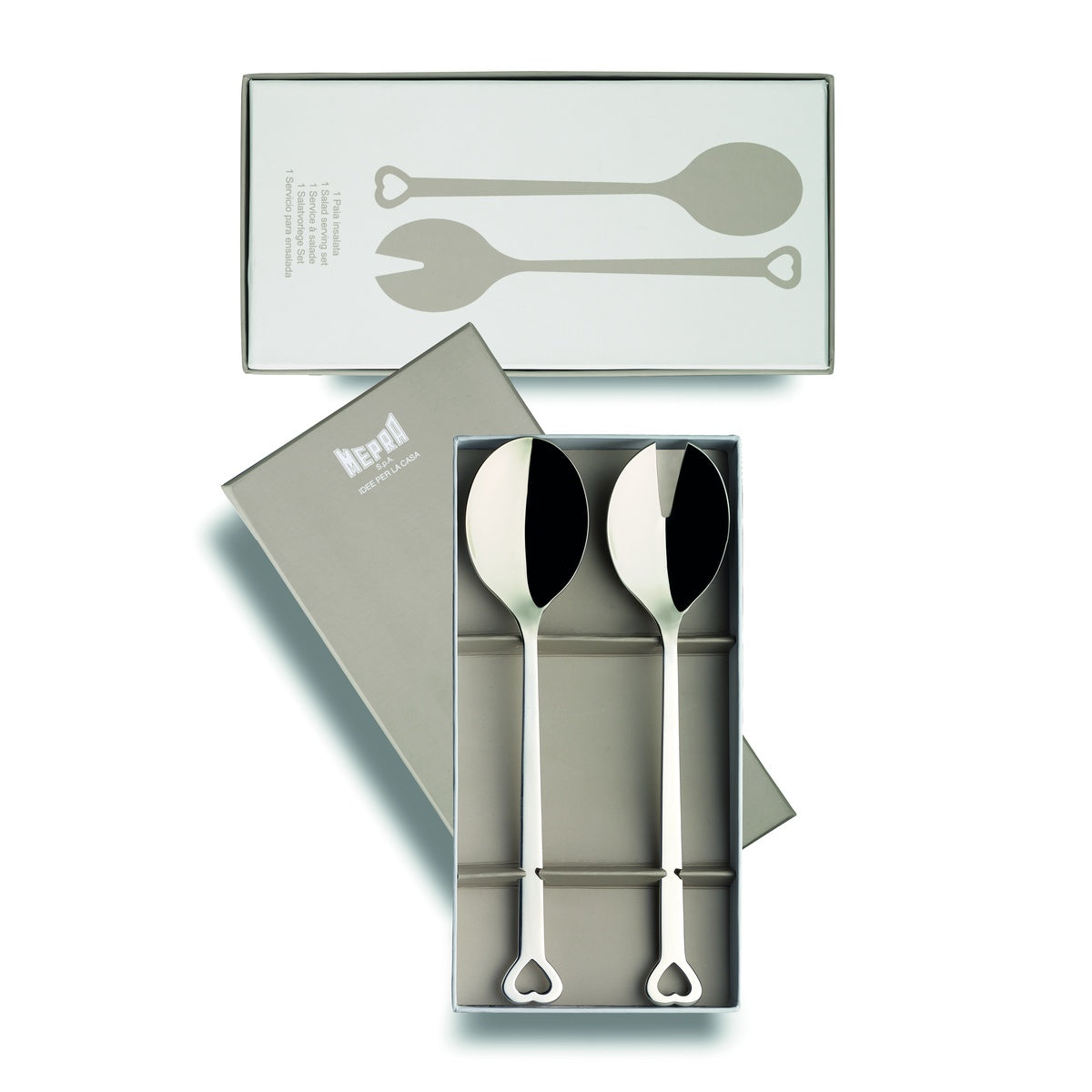  Mepra Evento Salad Serving Set - Silver - Bonton