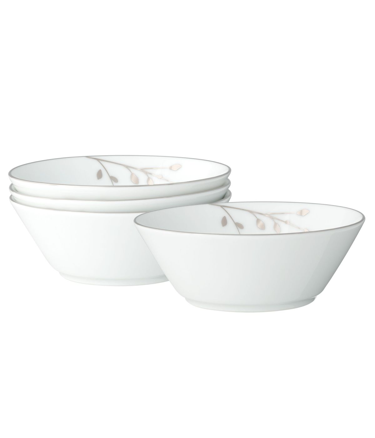  Noritake Birchwood Set of 4 Fruit Bowls - White - Bonton