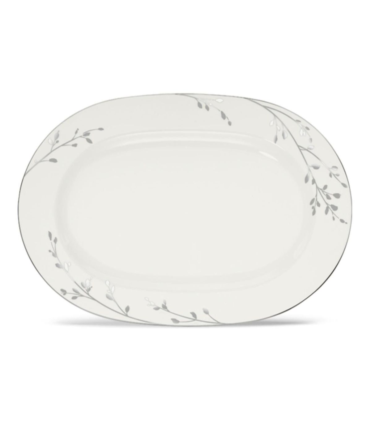  Noritake Birchwood Oval Platter - White - Bonton