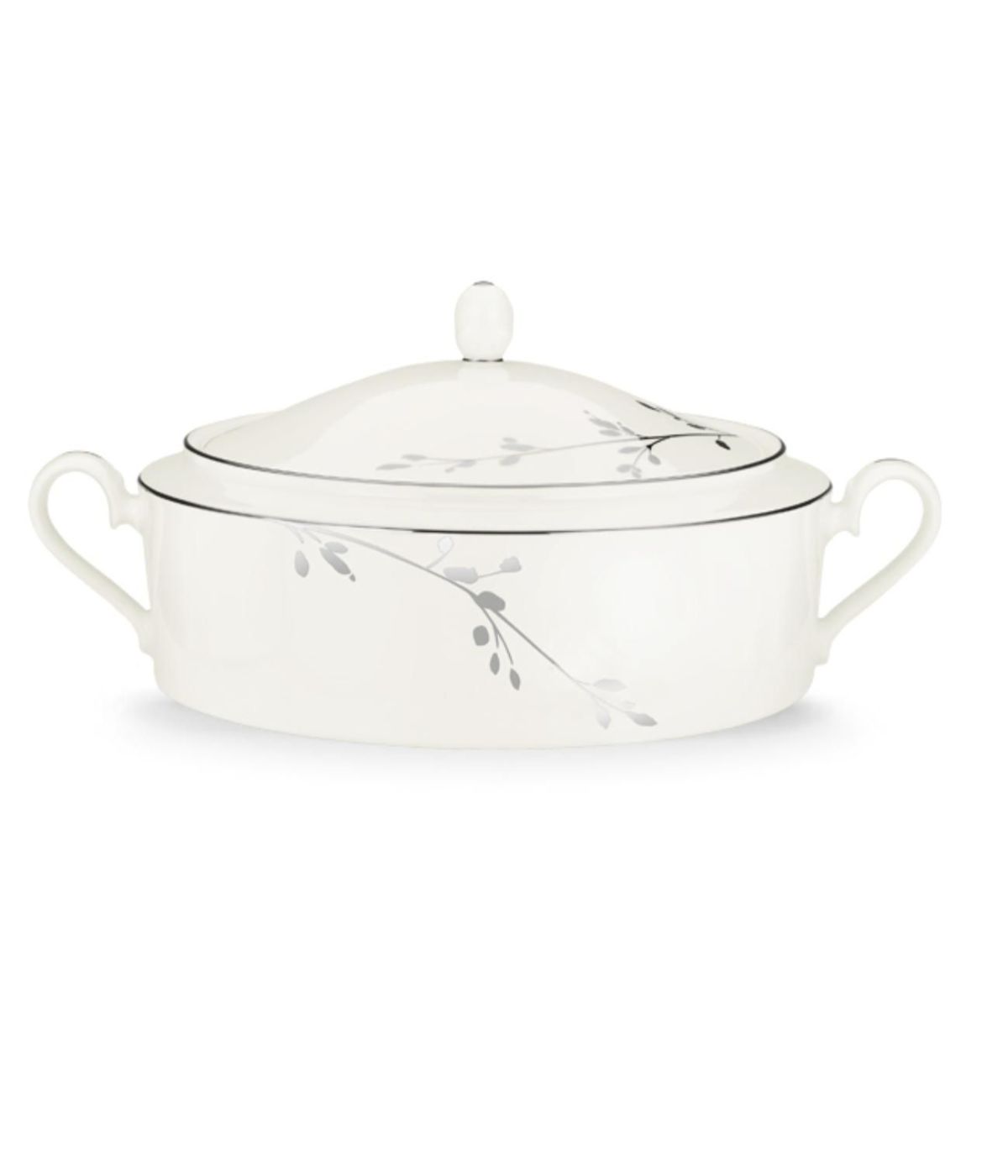  Noritake Birchwood Covered Vegetable Bowl - White - Bonton