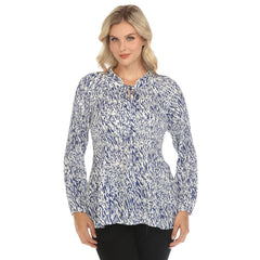 Women's Printed Peasant Chiffon Blouse