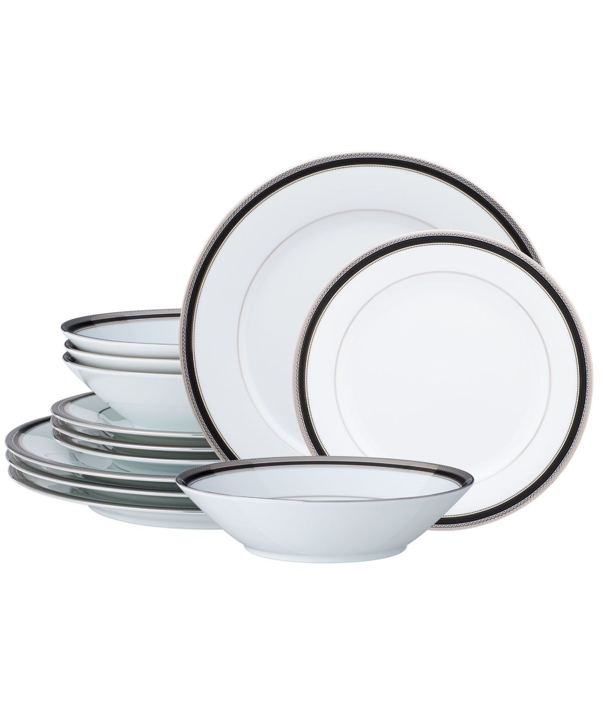  Noritake Austin Platinum 12 Piece Set, Service for 4 - White - Bonton