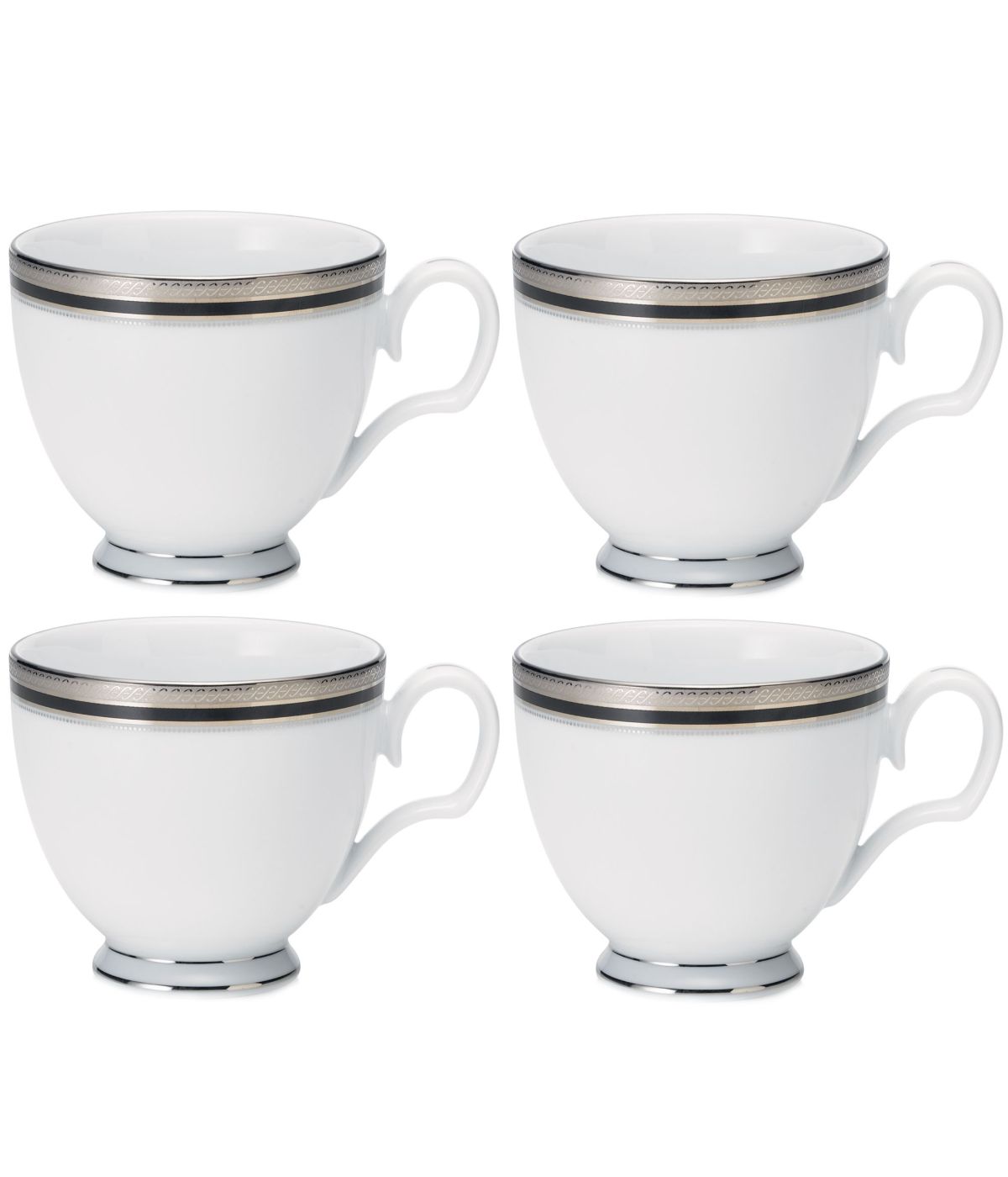  Noritake Austin Platinum Set of 4 Cups - White - Bonton