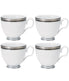  Noritake Austin Platinum Set of 4 Cups - White - Bonton