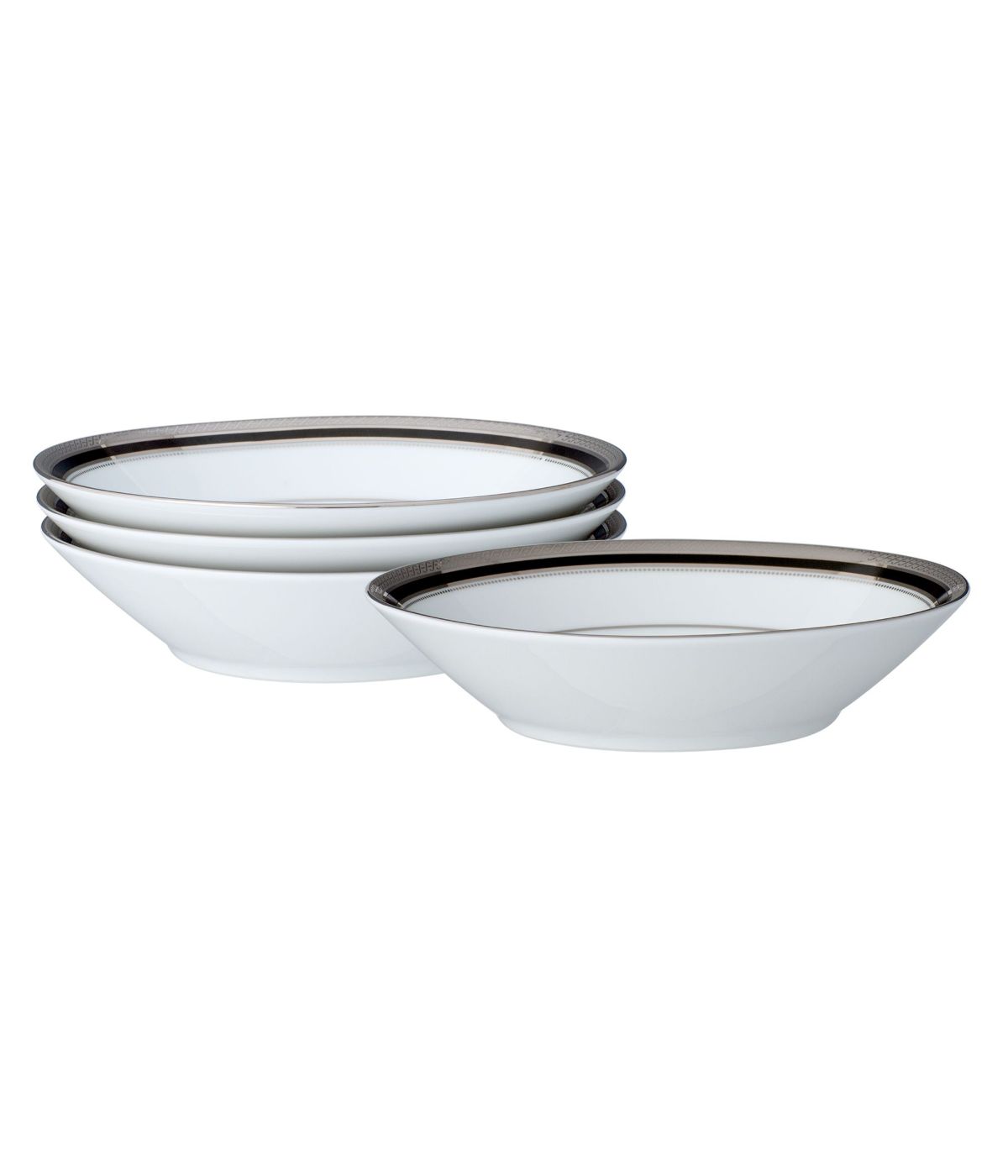  Noritake Austin Platinum Set of 4 Fruit Bowls - White - Bonton