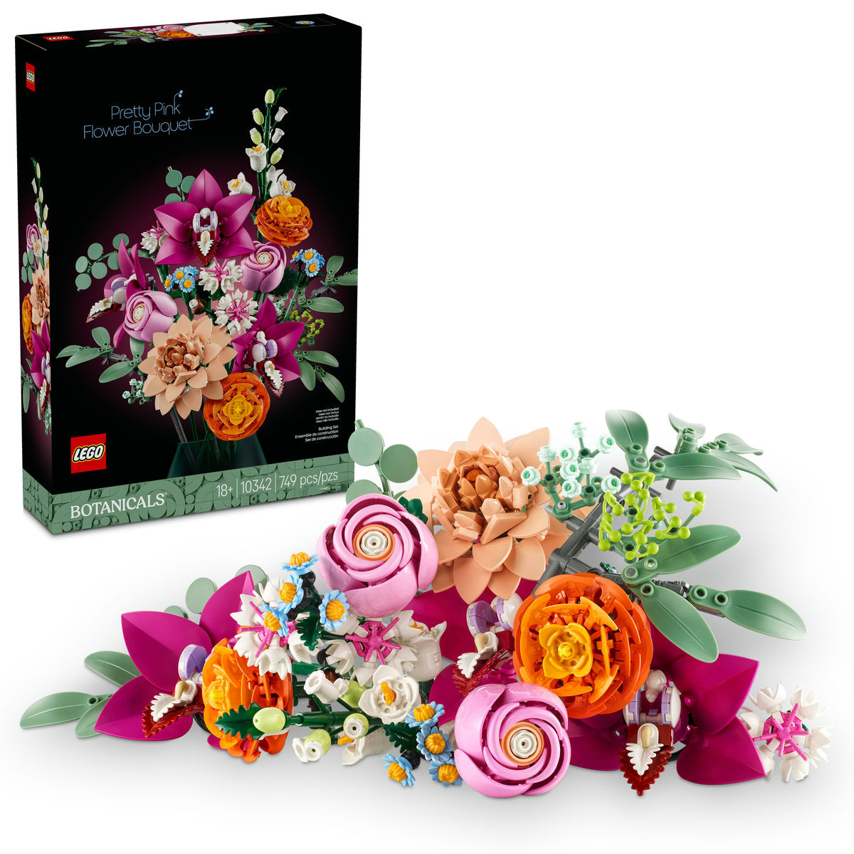  LEGO LEGO® Botanicals Pretty Pink Flower Bouquet Floral Decor 10342 - Botanicals - Bonton