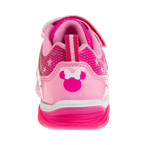Disney Girls Minnie Mouse Light Up Laceless Running Shoes (Toddler/Little Girl)