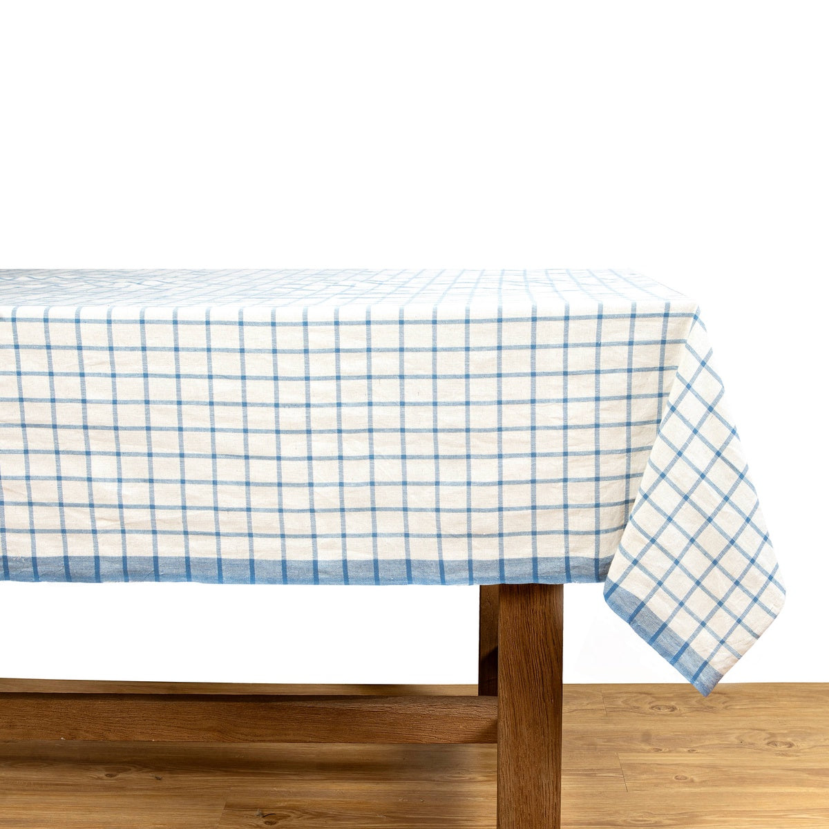  Caravan Windowpane  Blue & Natural Tablecloth - 60x60 - Bonton