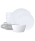  Noritake Colorscapes Swirl 12 Piece Coupe Set, Service for 4 - White - Bonton