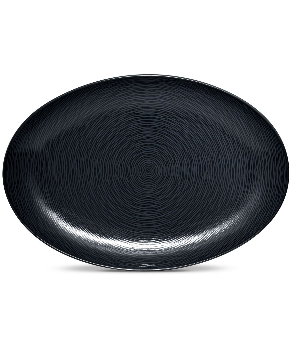  Noritake Colorscapes Swirl Oval Platter - Black - Bonton