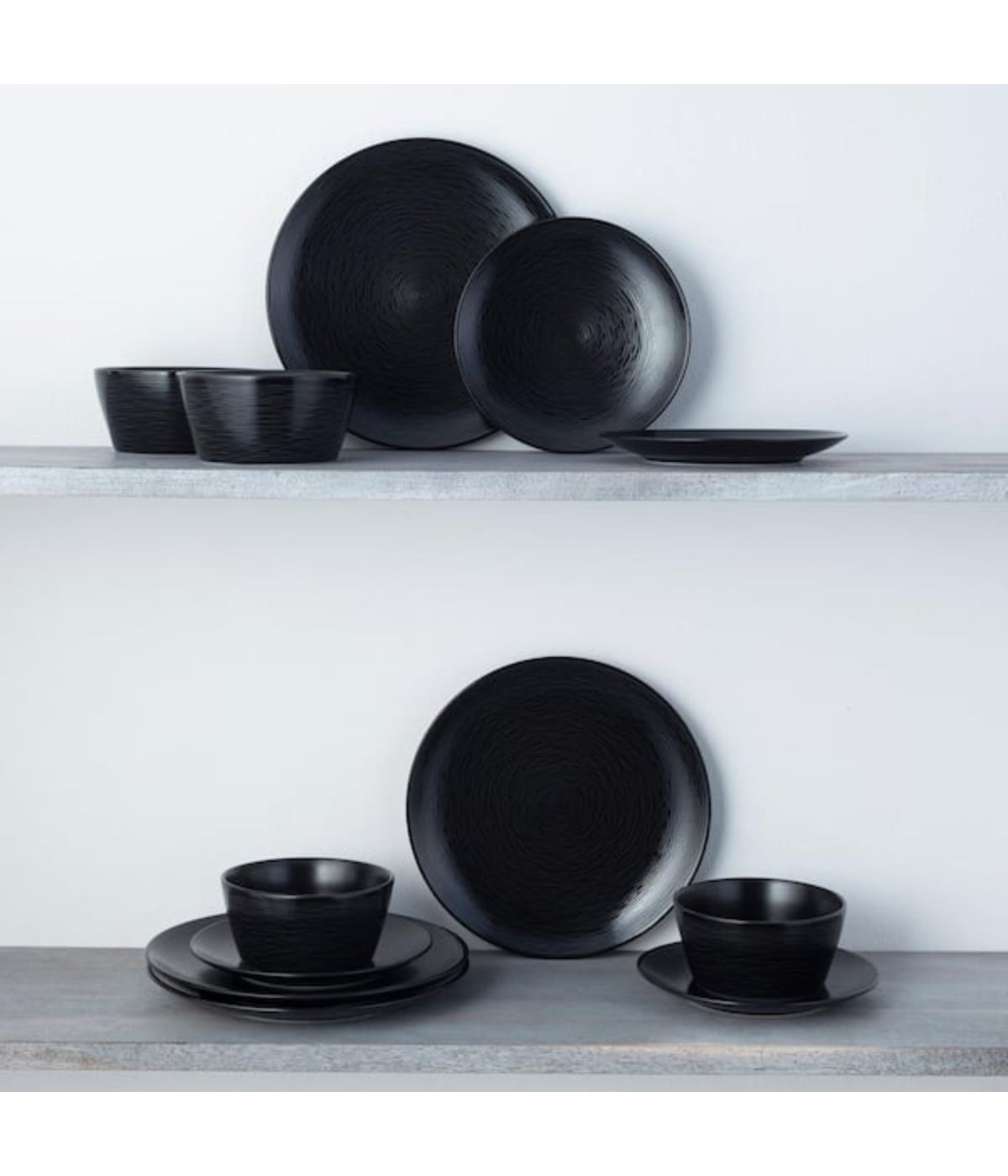  Noritake Colorscapes Swirl Set of 4 Square Dinner Plates - Black - Bonton