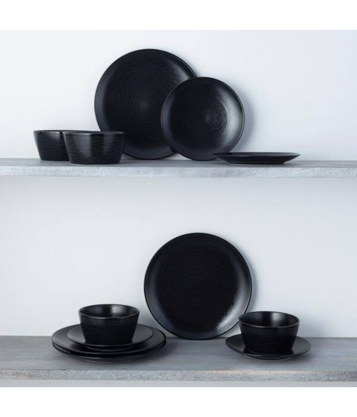  Noritake Colorscapes Swirl Set of 4 Square Salad Plates - Black - Bonton