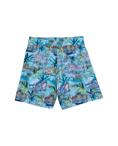 Graphic Swim Trunks/Blu