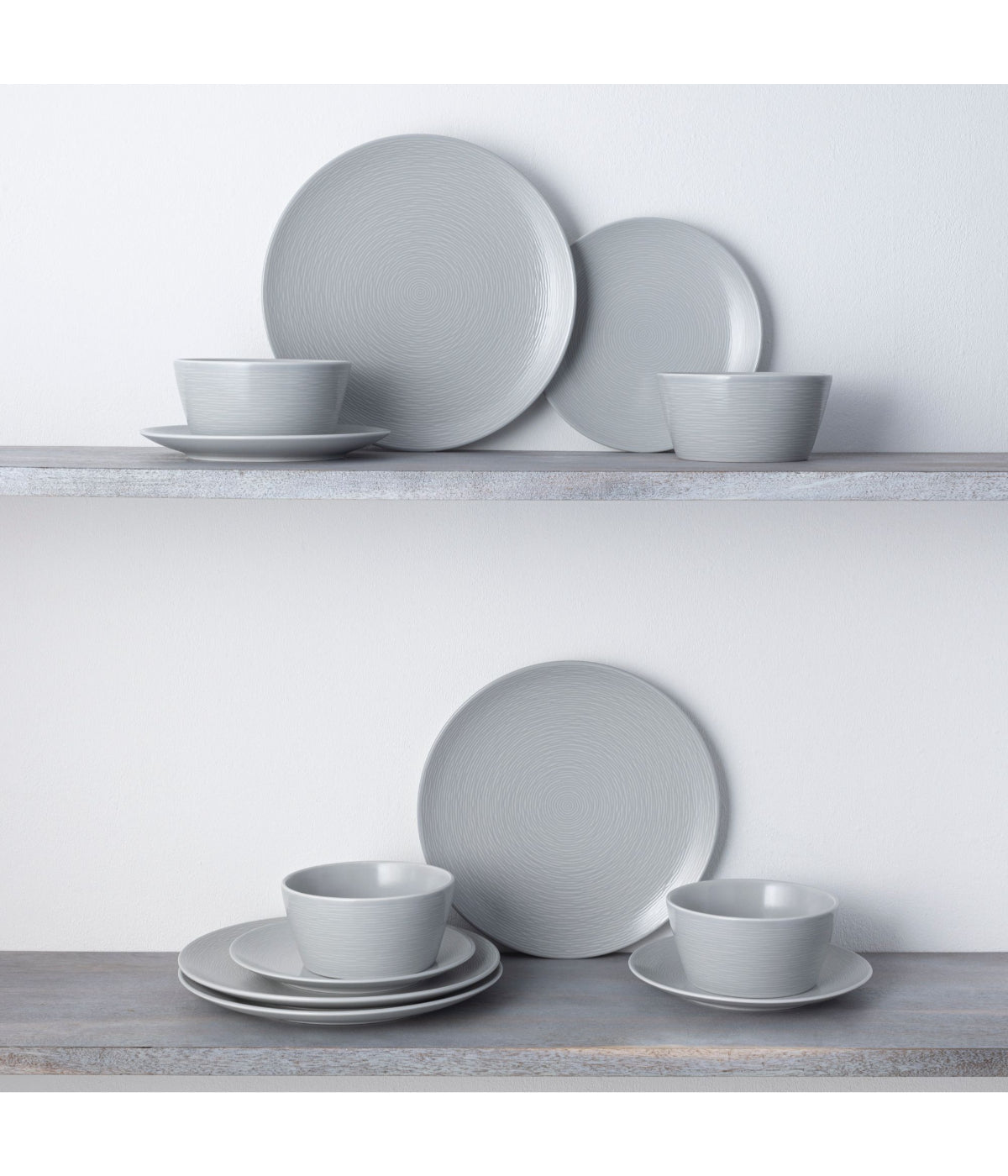  Noritake Colorscapes Swirl Set of 4 Coupe Salad Plates - Grey - Bonton