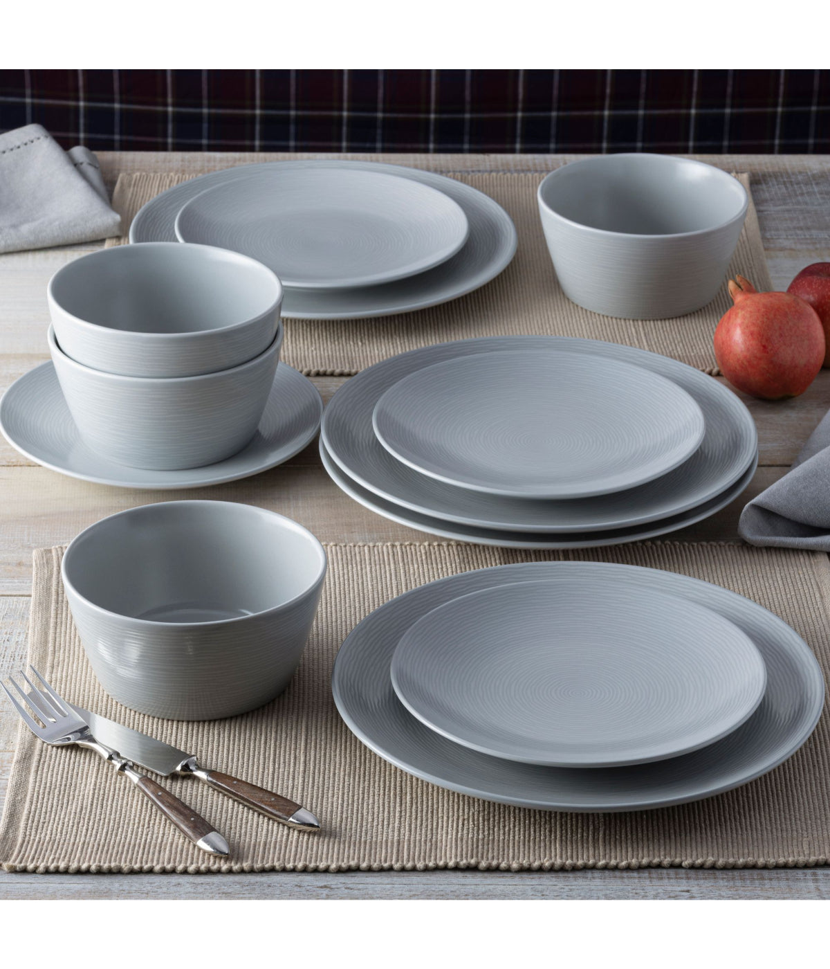  Noritake Colorscapes Swirl Set of 4 Coupe Dinner Plates - Grey - Bonton