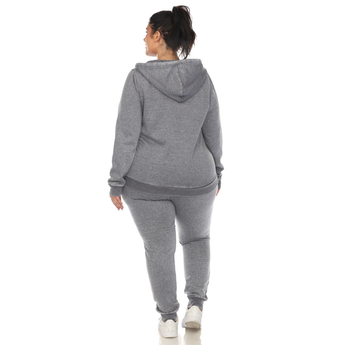  White Mark Plus Size Burnout Jogger Set - 1X - Bonton