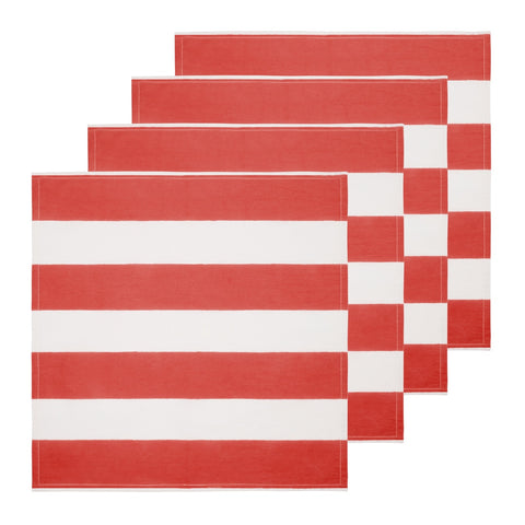 St. Tropez Red Stripe Napkins, Set of 6