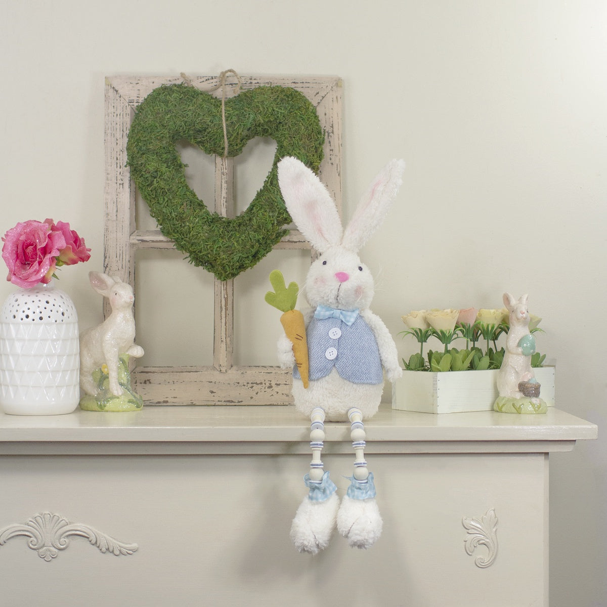  Northlight Easter Bunny Boy Rabbit With Carrot and Dangling Bead Legs Spring Figure - 22