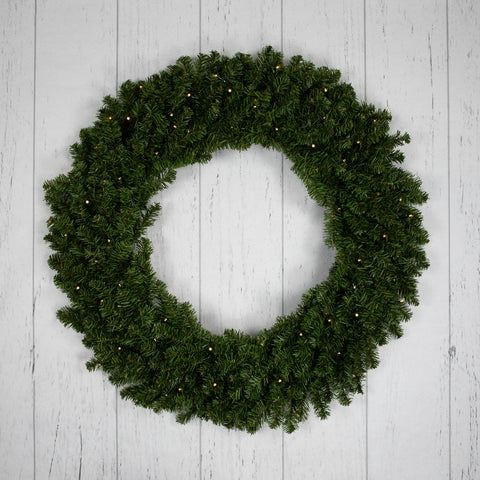 Pre-Lit B/O Canadian Pine Christmas Double Wreath - 36" - Clear LED Lights