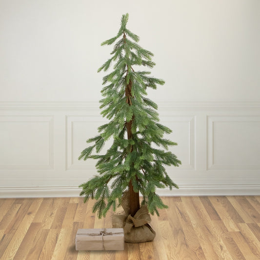 Downswept Pine Artificial Christmas Tree - 4'