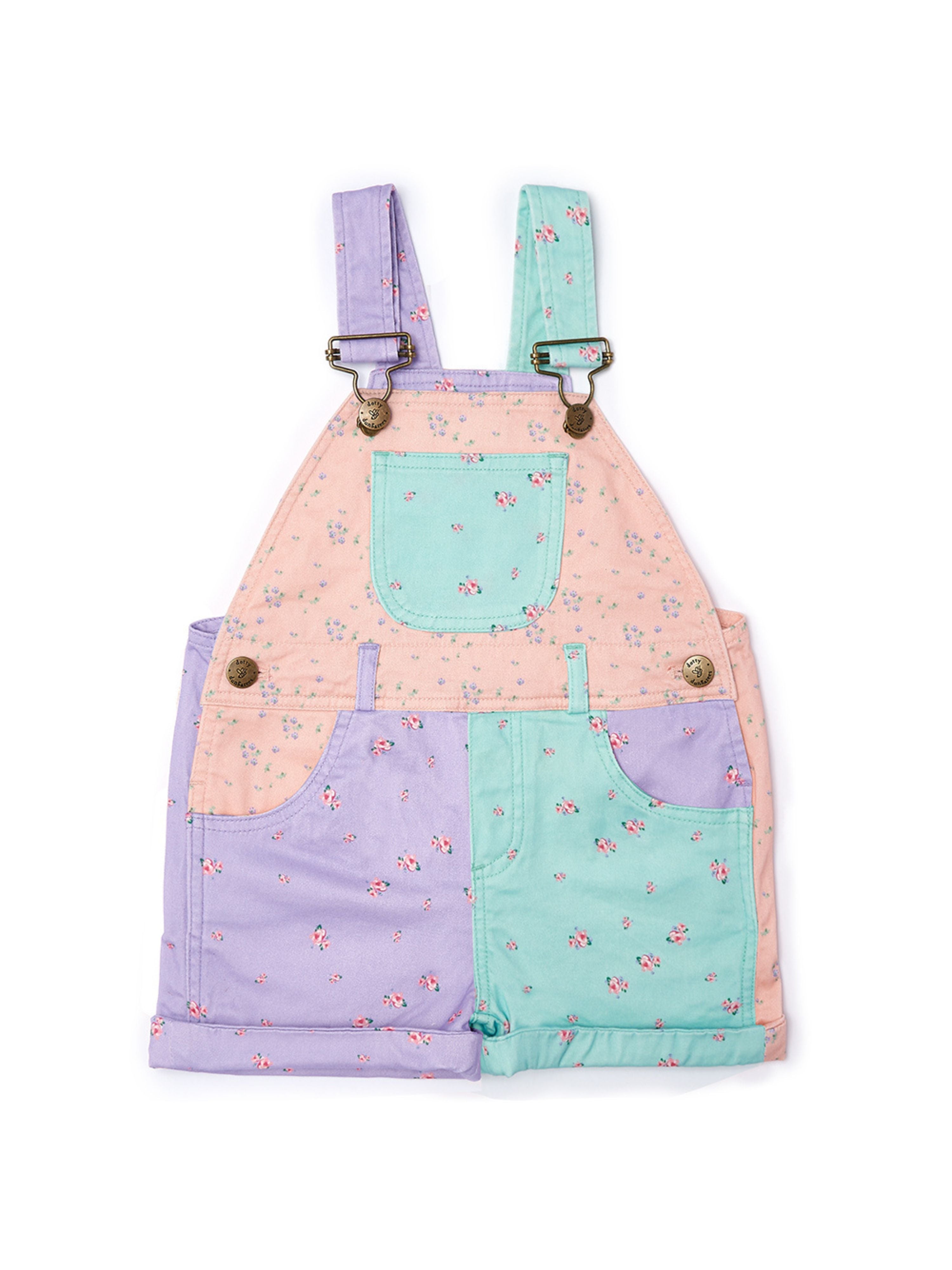  Dotty Dungarees Patchwork Floral Shorts - Multi - Bonton