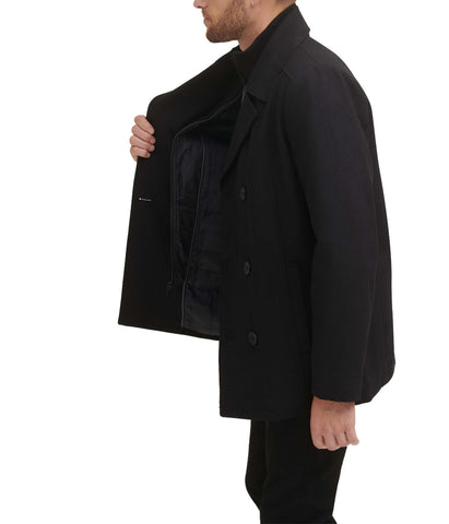 DB Classic Wool Peacoat With Rib Knit Inner Bib