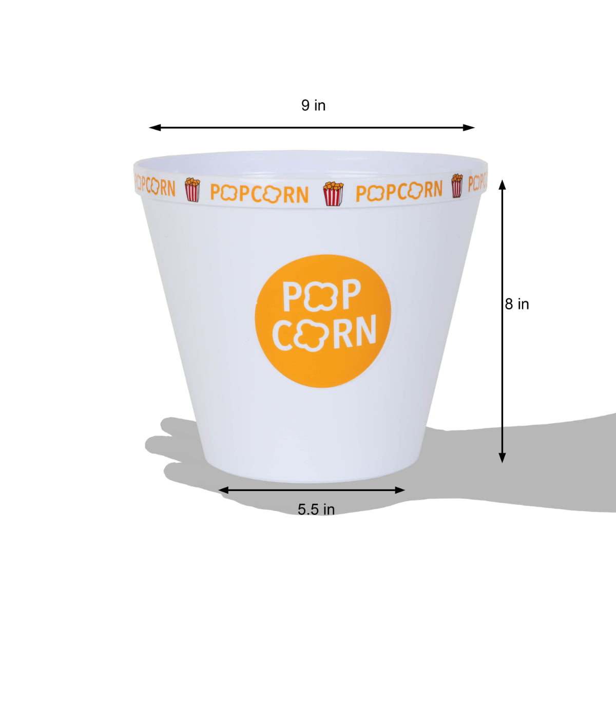  Yellow Popcorn Thened Popcorn Bucket - White - Bonton