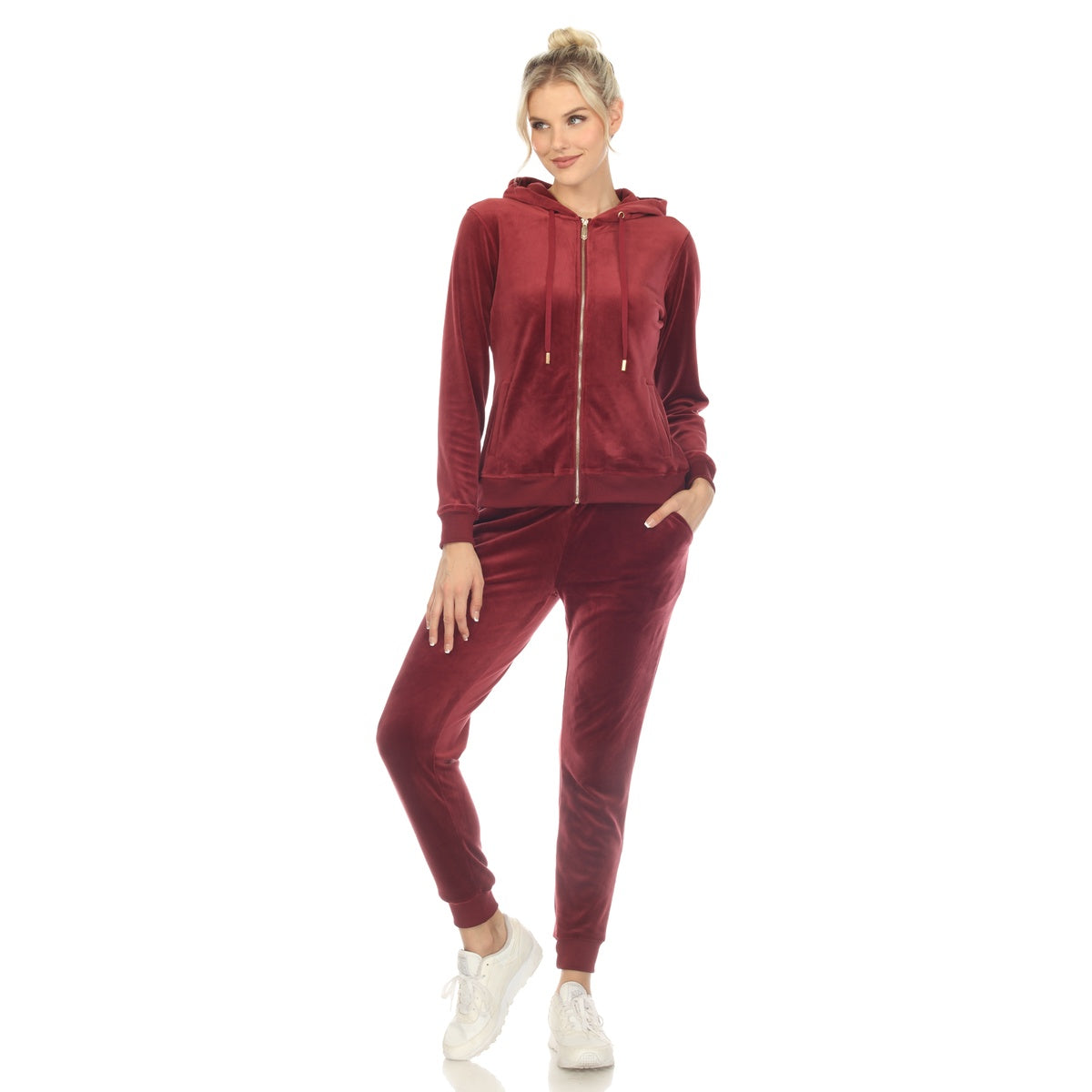  White Mark Women's 2 Piece Velour Tracksuit Set - S - Bonton