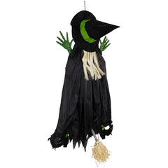 Giant Tree Trunk Crashed Witch Hanging Halloween Decoration - 4'