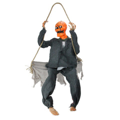 30" Animated Swinging Pumpkin Man Halloween Decoration