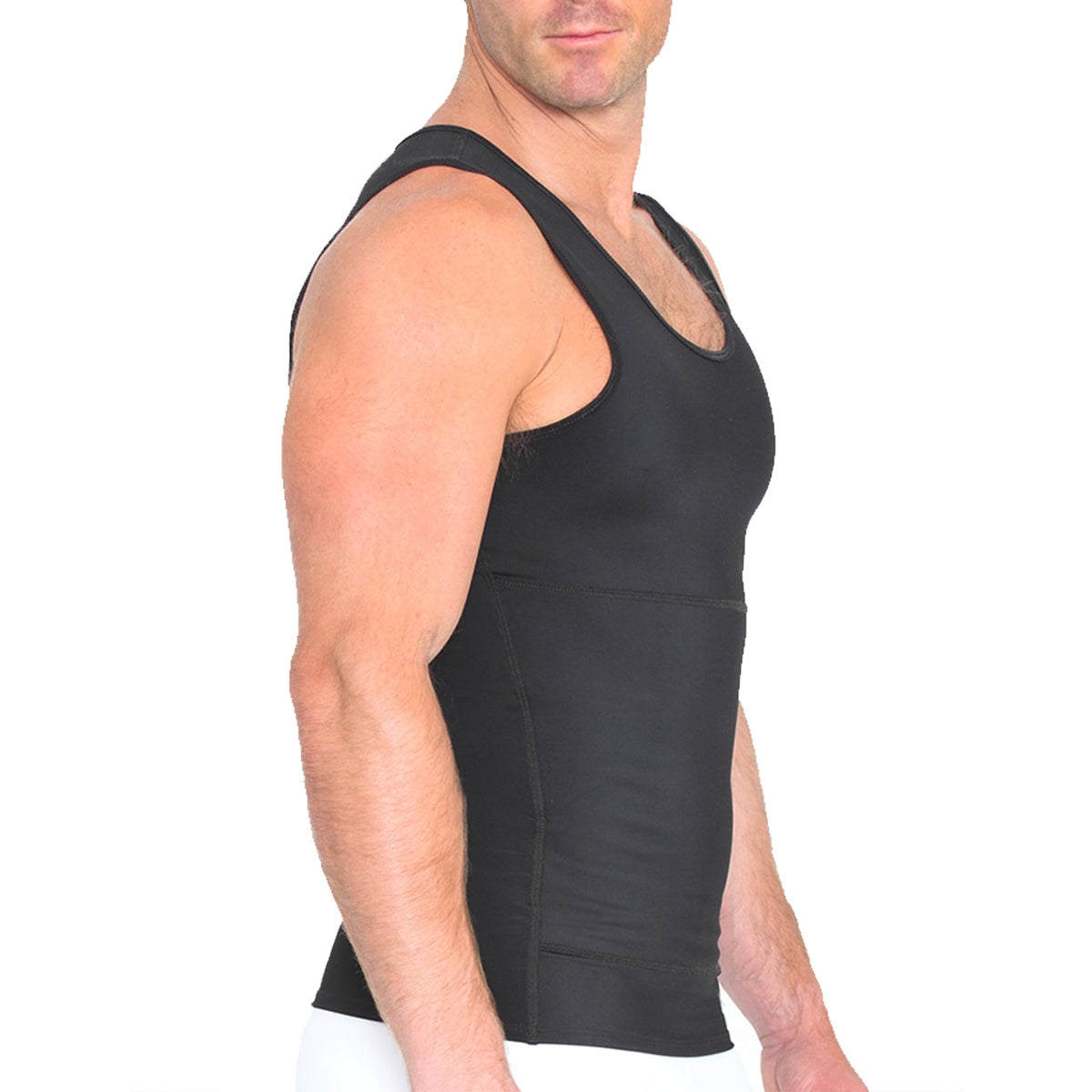  InstantFigure Insta Slim Sleeveless Compression Muscle Tank Panel Belt MSFP01 - Black - Bonton
